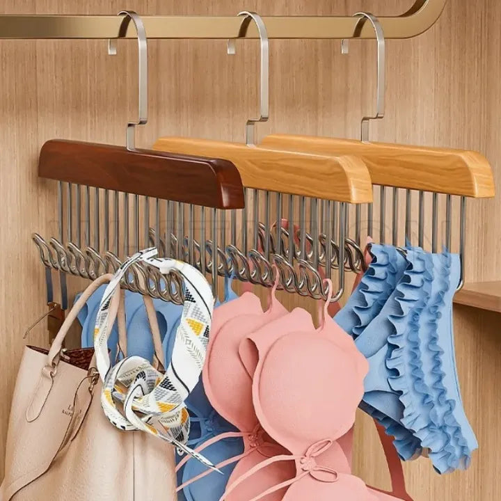 1 Pcs Multifunctional 8 Hooks Wood Hanger