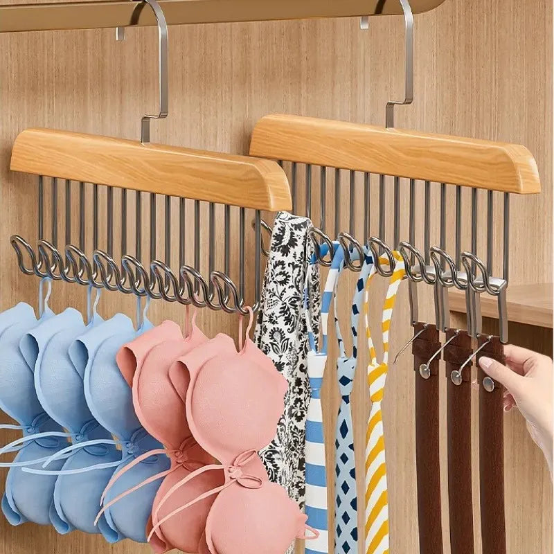 1 Pcs Multifunctional 8 Hooks Wood Hanger