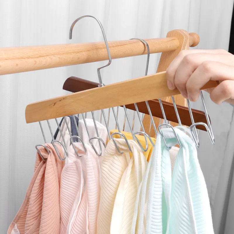 1 Pcs Multifunctional 8 Hooks Wood Hanger